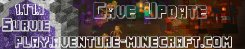 Bannière du serveur Minecraft Aventure - Survie - 1.17.1 - Cave Update