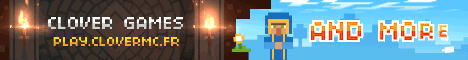 Bannière du serveur Minecraft Clover Games