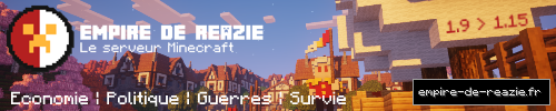 Bannière du serveur Minecraft Empire de Reazie