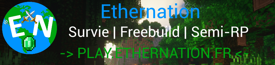 Bannière du serveur Minecraft Ethernation