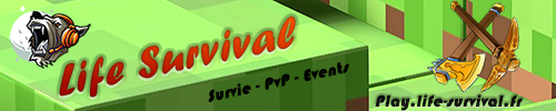 Bannière du serveur Minecraft Life Survival