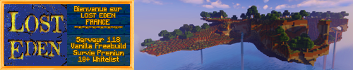 Bannière du serveur Minecraft Lost Eden France