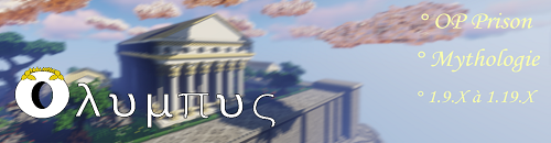 Bannière du serveur Minecraft Olympus