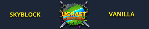 Bannière du serveur Minecraft UCRAFT - Skyblock et Vanilla